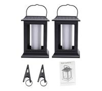 Wakects Solare Tremolante, Lanterna Solare Sospesa in ABS Confezione da 2, IP65 Impermeabile 1200mAh 2 modalità per Patio Giardino Cortile Decorazione Esterna (#1)