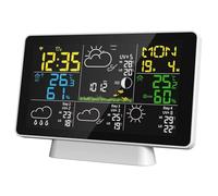 Wakects Stazione Meteorologica con Retroilluminazione WiFi Stazione Meteorologica Interno Esterno Igrometro Termometro Portata 100m Grande Display LCD Compatibile con App 2 di (Spina europea)