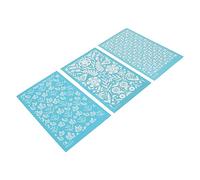 Wakects Stencil in Seta per Argilla Polimerica, Kit Riutilizzabile da 3 | Serigrafia a rete in poliestere, lastre di stampa 14,7x9 cm, vernice a base d\'acqua, creazione di orecchini per gioielli