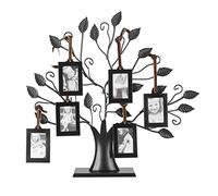 Wakects Supporto per cornice portafoto albero genealogico, con 6 o 12 cornici per foto appese, albero in metallo medio, 6 o 12 elementi decorativi, 6 cornici portafoto 6,4 x 4,6 cm, Small Size