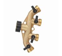 Wakects Switcher Ugello Splitter in Ottone a 4 Vie per Il di Irrigazione del Giardino con Facile Controllo e Il Fit Universale Converte Singolo Tocco in 4 Prese (Filo Europeo)