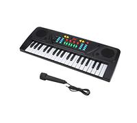 Wakects Tastiera Elettronica 37 Tasti, Pianola Multifunzione con Microfono, Pianoforte per Bambini Principianti, Nero