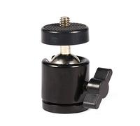 Wakects Testa a Sfera Girevole 360 Gradi, Mini Supporto con Treppiede 1/4" per Porta Flash 3/8", Carico 2,5 Kg, Design Anti-Scivolo