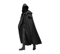 Wakects Uomo e Donna Mantello Gotico con Cappuccio Gotico dal Poliestere per Il Costume da Gioco di Ruolo di Cosplay di Partite di Halloween in in, Rosso Bordeaux, Blu o Verde (XL)