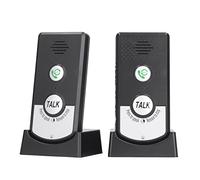 Wakects Wireless Intercom, Vocale a Due Vocali Wireless Intercom Ghiani Sound Intercomunicador Home Smart Doorbell per Caregiver Anziani e Persone Disabili per i Caregiver (BLACK)