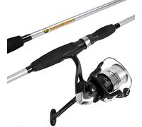 Wakeman Canna da Pesca e Mulinello Combo - 2 Pezzi Strike Series Medium Action 78 Pollici Spinning Reel Canna da Pesca - Attrezzatura da Pesca per Basso e Trota, 6'6", Argento Metallizzato