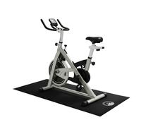 Wakeman, tappetino per cyclette, 76,2 x 152,4 cm, antiscivolo, impermeabile, tappetino da allenamento per interni o tapis roulant, multiuso, riduce il rumore, nero