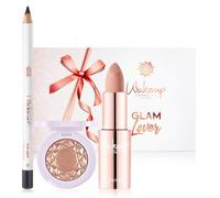 Wakeup Cosmetics - GLAM LOVER - 1 Rossetto Matte (Color Veil 01) + 1 Matita Occhi (Jet Black 1) + 1 Ombretto Metallico/Satinato (08 Caramel)