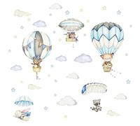 WakiHong 1 Set Mongolfiera Adesivo Murale Adesivi Murali Animali Mongolfiera Adesivi Murali Animali Colorati per Camera da Letto Bambini Asilo Nido Decorazione.