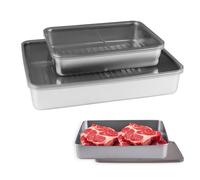 WakiHong 2 Contenitore per Alimenti in Acciaio INOX di Alta Qualità Contenitore Per Pancetta Da Frigorifero-Riutilizzabili-Ermetici-Adatti per Forno e Freezer,Lavabili in Lavastoviglie-800ML,2000ML