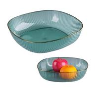 WakiHong 2 PCS Fruttiera per Tavola Piatto di Frutta Cesto di Frutta Moderno Fruttiera Design Righe Verdi,per Tavolo Portafrutta Decorativo da Appoggio per la Casa (Verde)