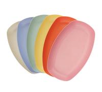 WakiHong Set di 6 Piatti Piani Ovali Piatti Multiuso Infrangibile Riutilizzabile Vassoio Plastica,6 Colori,29.2x17.6 cm,per Insalate/Torta/Dessert/Colazione(Beige,rosa,blu,verde,arancione,giallo)
