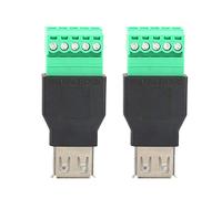 Wal Anteriore 2 pz isolato Terminale USB Converter, Tipo A Femmina a Adattatore Presa Terminale a vite connettore