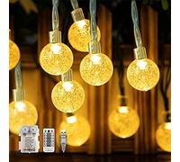 WALCHO Catena Luminosa, Luci Stringa, Luci Led Decorative 60 LED, IP65 Impermeabile e 8 Modi di Illuminazione per Giardino, Cortile, Feste di Matrimonio Natale Compleanno(Bianco caldo)