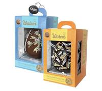 Walcor Mix Uovo di Cioccolato Extrafondente e al Latte con Decorazione Artigianale ed Esclusiva Sorpresa 800g con Portachiavi CAIYA® - Pasqua 2023