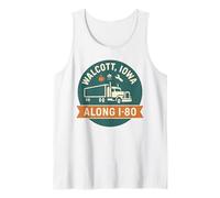 Walcott Iowa - Camicia Lungo I-80 Truck Stop, Grafica Vintage Canotta