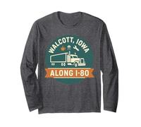 Walcott Iowa - Camicia Lungo I-80 Truck Stop, Grafica Vintage Maglia a Manica