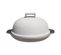 Wald - Cuocipane, Portapane in Ceramica, Argilla da forno di Alta Qualità, colore Grigio. Set Piatto e Coperchio Cupola con Scatola Regalo e Ricettario, Imballaggio con Protezione