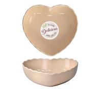 WALD Set 2 Pirofile monoporzione in Kergrès - Argilla ceramica ad alta resistenza per forno - Ideali per cucina e servizio a tavola (Cuore Bianco)