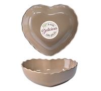 WALD Set 2 Pirofile monoporzione in Kergrès - Argilla ceramica ad alta resistenza per forno - Ideali per cucina e servizio a tavola (Cuore Tortora)