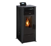 Waldbeck Energiewende - Stufa a Pellet, 5/10 kW, 5 Livelli di Potenza/5 Velocità, Timer, Capacità: 18kg, Consumo: 0,6-2,0 kg/h, per 60-250 m³, Stufe a Pelet, Pannello di Controllo con Display, Nero