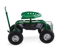 Park Ranger Sgabello da Giardino con Ruote 130 kg Acciaio Verde