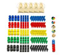 Waldfelsen® 5 set di personaggi da gioco - 200 fanteria, 60 cavalleria e 40 artiglieria adatto per il gioco da tavolo rischio (colori: blu, rosso, giallo, verde e nero)