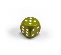 Waldfelsen Cubo singolo in legno colorato per occhi in legno configurabile liberamente in 20 | materiale da gioco accessorio cubo 16 mm W6 D6 dimensioni standard aglio Dice 6 lati (bianco oliva)