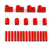 Waldfelsen Figure in legno di diversi colori speciali: 4 città, 5 insediamenti e 15 strade adatte per i coloni (colore rosso)