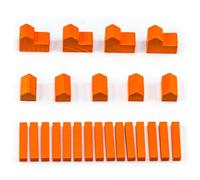 Waldfelsen® Hozfiguren: 4 città, 5 insediamenti e 15 strade adatte per i coloni (colore arancione)