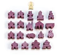 Waldfelsen® Personaggi per Carcassonne - 8 Meeple e 11 personaggi speciali per il gioco base, le 10 estensioni e i Minis 2 e 6 (colore viola)