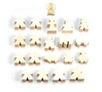Waldfelsen® Personaggi per Carcassonne - 8 Meeple e 11 personaggi speciali per il gioco base, le 10 estensioni e i Minis 2 e 6 (colore bianco)