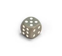 Waldfelsen Singolo cubo acrilico colorato cubo occhi in vetro acrilico materiale da gioco accessorio cubo 16 mm W6 D6 dimensioni standard aglio Dice 6 lati (colore antracite/bianco)