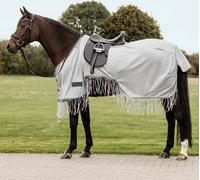 Waldhausen Coperta Antimosche da Passeggiata Protect con Frange, Grigio Argento - 165 cm