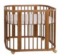 waldin Lettino Bebè 5in1, Culla Co-Sleeping in Legno, Materasso, Vintage | Ventilato, Base Regolabile su 5 Livelli, Lettino Evolutivo, Funzione Dondolo Opzionale