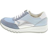 Waldläufer H-April Sportlicher Schnürer Blau, sky air weiss silber, 39 EU larga