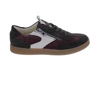 Waldläufer H-Daisy 704005-407-166 - Sneaker con plantare intercambiabile, in pelle scamosciata e velluto a coste, marrone-bordeaux, larghezza H marrone, marrone, 42 EU Larga