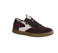Waldläufer H-Daisy 704005-407-166 - Sneaker con plantare intercambiabile, in pelle scamosciata e velluto a coste, marrone-bordeaux, larghezza H marrone, marrone, 43 EU Larga