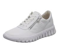 Waldläufer Scarpe da ginnastica da donna, comode, in vera pelle, con plantare intercambiabile, colore: bianco, bianco, 36 EU Larga