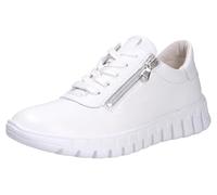 Waldläufer Scarpe da ginnastica da donna, comode, in vera pelle, con plantare intercambiabile, colore: bianco, bianco, 36 EU Larga