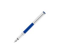 WALDMANN Penna stilografica Edelfeder con linee a grana, guilloché, blu navy Medium blu