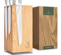 WALDWERK Design Ceppo Coltelli da cucina - porta coltelli cucina - magnetico e girevole in pregiato legno di quercia - portacoltelli da cucina