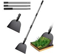 Walensee Pala piatta, resistente raschietto per pavimenti con manico lungo per diserbo, rimozione del muschio, bordi del prato e pulizia esterna, raschietto per la pulizia del giardino in metallo, per