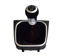 WALEQW Testa Leva Cambio Pomello Del Cambio Manuale A 5 E 6 Velocità Con Cuffia Per Per Golf MK5 MK6 R32 Per GTI 04-09 Car Styling(5 Speed-Black)