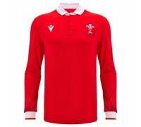 Wales WRU macron Rugby Uomo Maglia per il gioco in casa a maniche lunghe 60004633 rosso 2XL