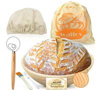 Walfos - Cestino per lievitazione in stile francese, 23 cm, rotondo, in rattan naturale, ideale per panettiere domestici e professionisti