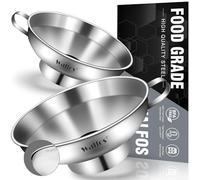 Walfos Confezione da 2 imbuto a collo largo in acciaio inox con manico per marmellata imbuto a collo largo per inscatolare barattoli per il trasferimento di ingredienti liquidi e secchi