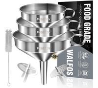 Walfos,Imbuto da cucina in acciaio INOX, oli da cucina, marmellata e 1 spazzola per la pulizia