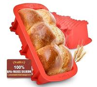 Walfos Stampo Plumcake - 2 Pezzi Stampo Plumcake Silicone - Torta Silicone per Dolci Rettangolare, Teglia Pane in Cassetta Antiaderente per Fare il Pane e il Plumcake per Forno e Microonde
