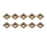 Walfront 10 Pezzi Inserti in Metallo Duro per Tornio, Placchette da Tornitura CCMT060204 Rivestite TiN con Scatola, for Semifinitura Acciaio